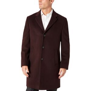 Kenneth Cole Reaction Men's Size 36S Eggplant Single-Breasted Overcoat EUC